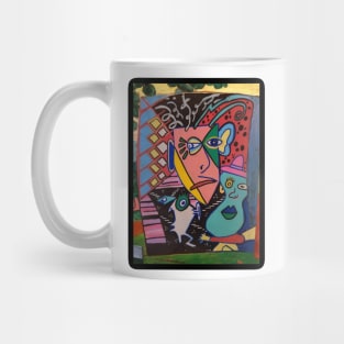 Picasso style face - fun weird cubism Mug